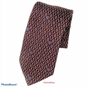 VERSACE Medusa Tie Head Burgundy Purple Gold Silk